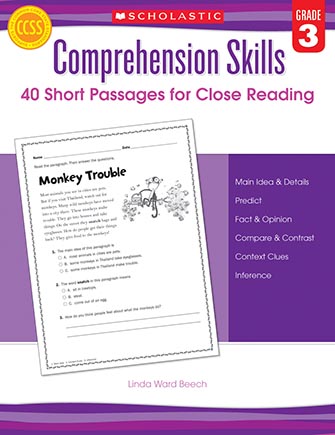Comprehension Skills: Short Passages for Close Reading Book Grade 3