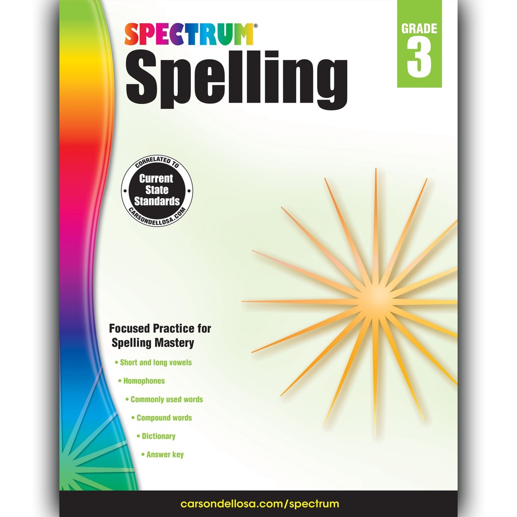 Spectrum Spelling Workbook Grade 3 Paperback