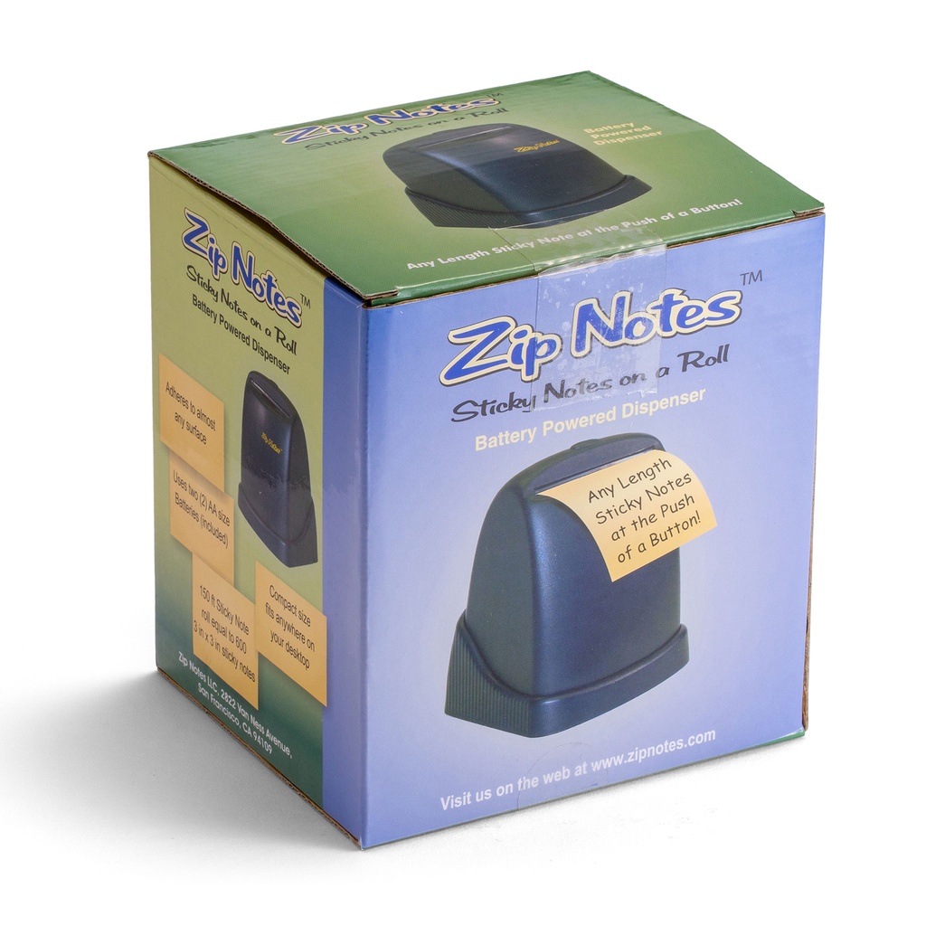 Zip Notes Blue Battery-Operated Executive Dispenser