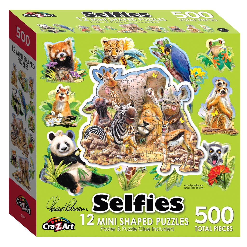 Jungle Selfies Mini Shaped 12 Puzzle Set