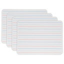 9" x 12" Two-Sided Plain/Red & Blue Lined Dry Erase Boards 4ct