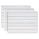 9" x 12" Magnetic Two-Sided Plain/Red & Blue Lined Dry Erase Board 3ct