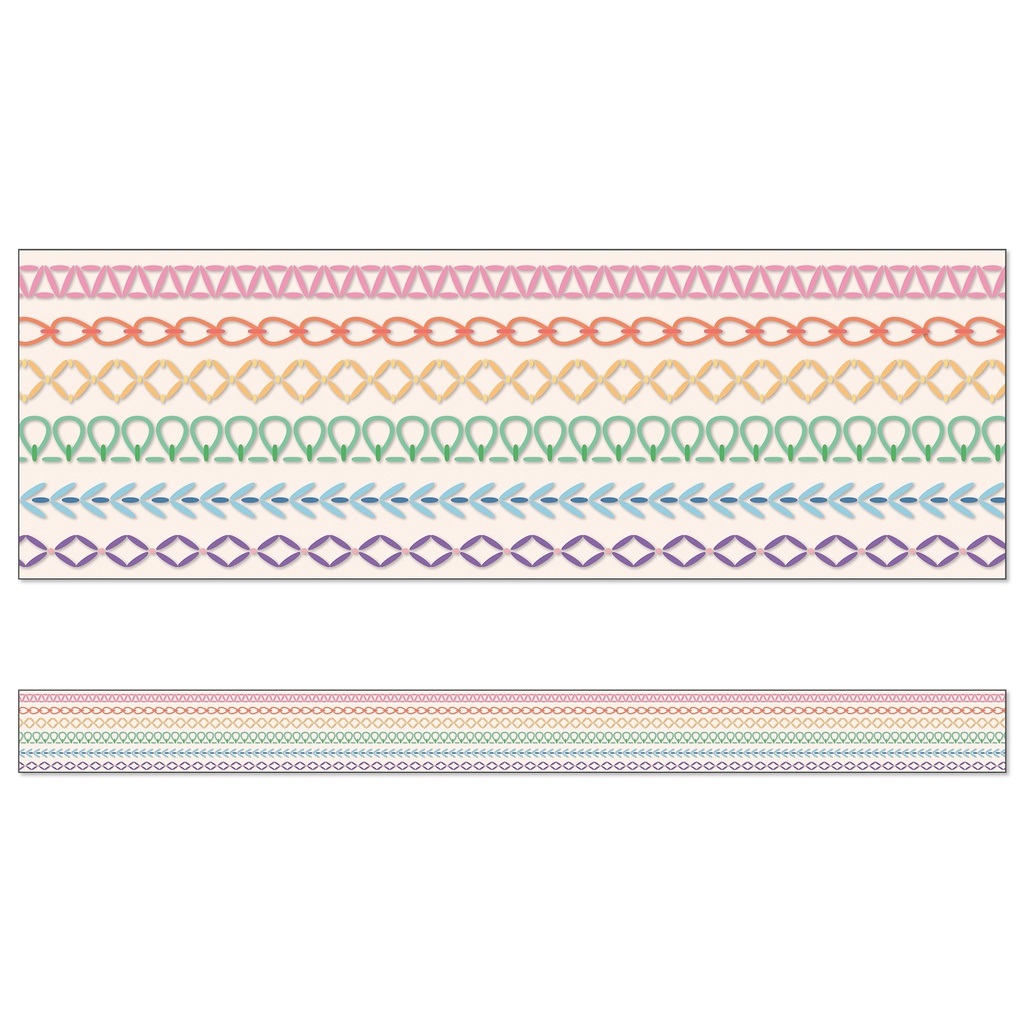 Crafty and Cool Rainbow Stitched Straight Border