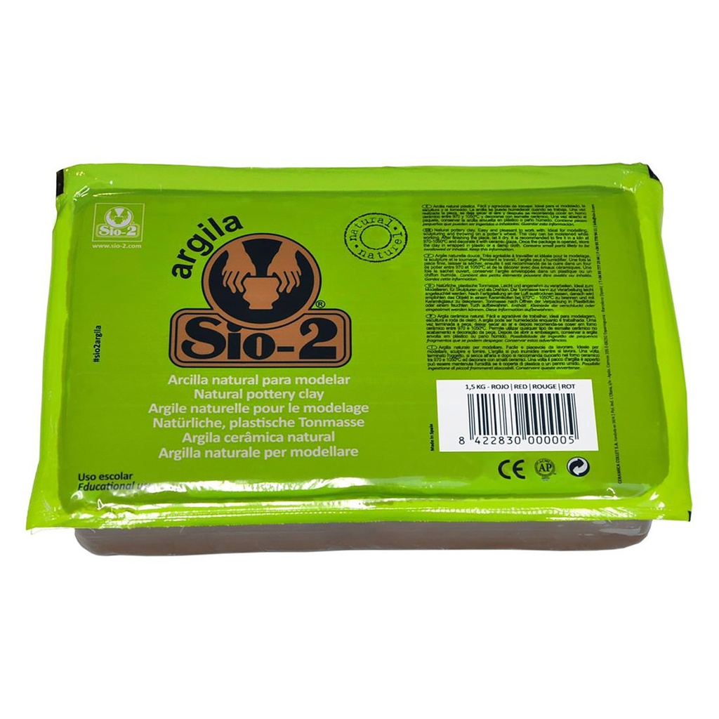 SIO-2 Red 2.2lb Argila Natural Pottery Clay