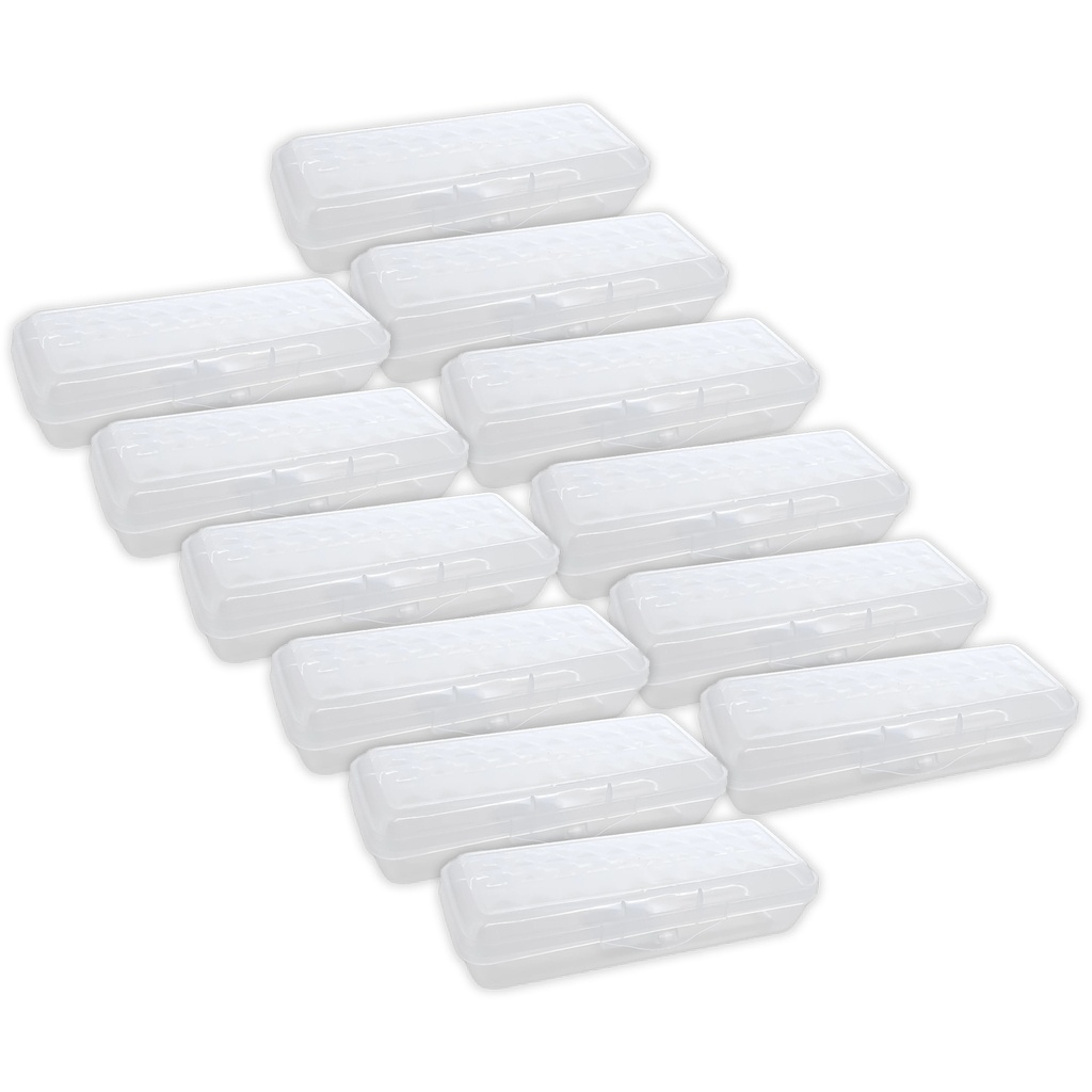 LUCENT 8" Clear Pencil Case Organizer Boxes 12ct
