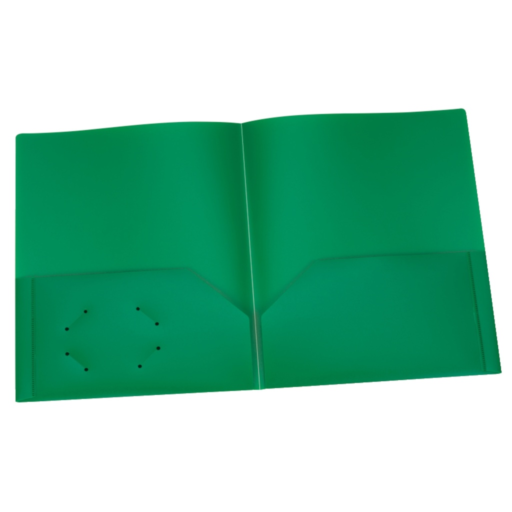 Oxford® Poly Two Pocket Portfolio — Green, Letter Size, Box of 25