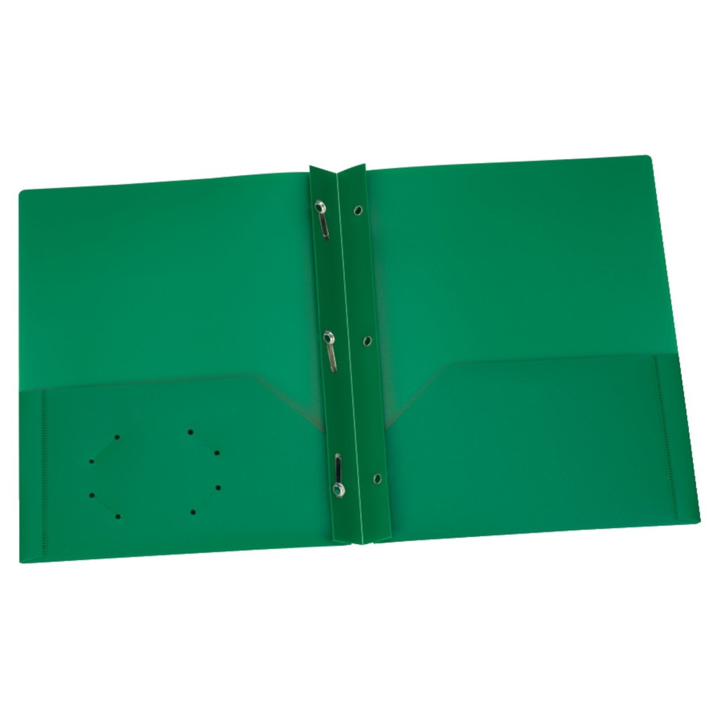 Oxford Two Pocket Heavyweight Poly Portfolios with Prongs Green Box of 25