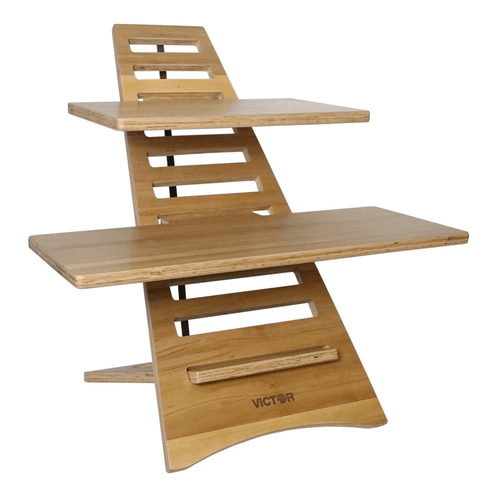 Acacia Wood Laptop Standing Desk with Two Levels
