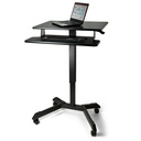 High Rise Mobile Adjustable Standing Desk with Keyboard Tray
