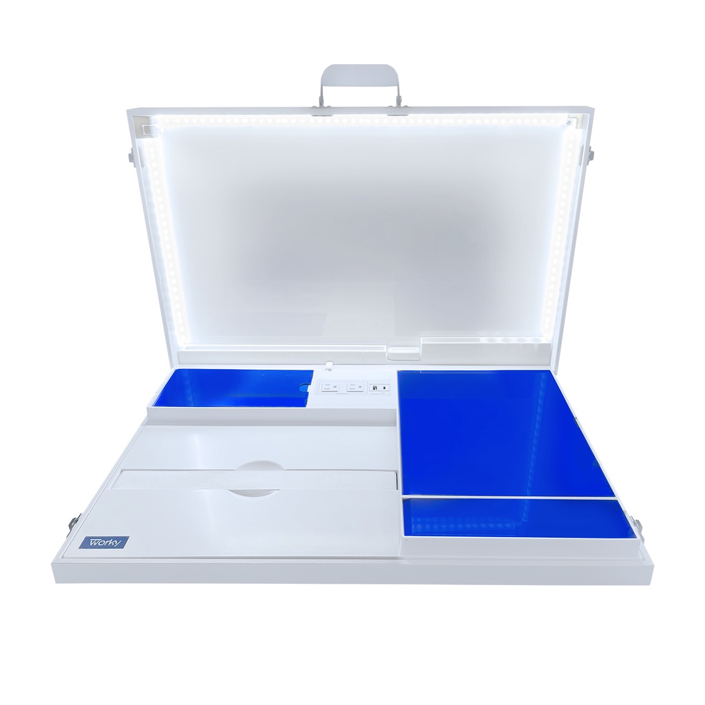 Home Office Portable Workstation Desk with Built-in Storage