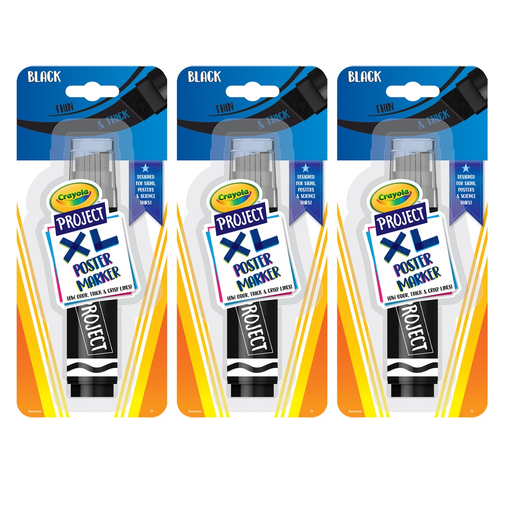 Project XL Black Poster Markers 3ct