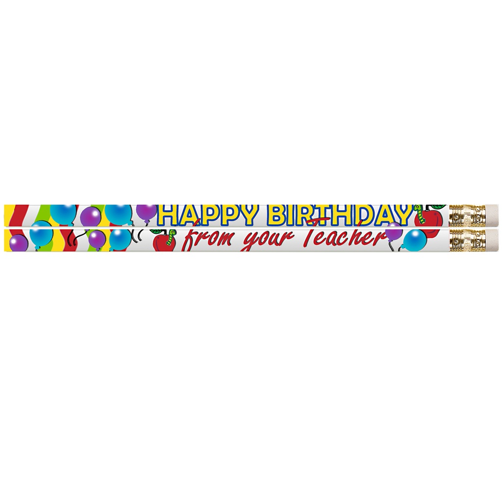 12ct Happy Birthday From Your Teacher Pencils | D2267 MSG