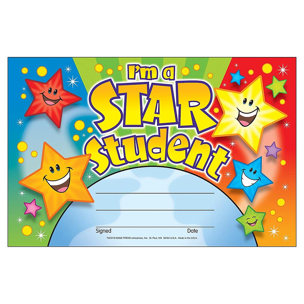 Trend Enterprises® I'm a Star Student Recognition Awards — Student Achievement Certificates