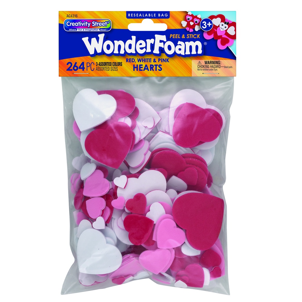 WonderFoam Peel & Stick Assorted Hearts