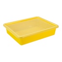 Yellow Flat Storage Tray with Lid
