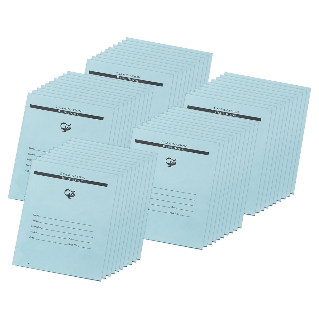 12 Page 7" x 8.5" Examination Blue Books 3/8" Ruled 50ct