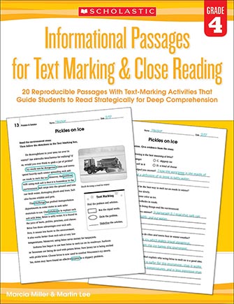Informational Passages for Text Marking & Close Reading Grade 4