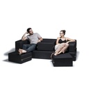 Black Zipline Denim Convertible Sleeper Sofa & Ottomans