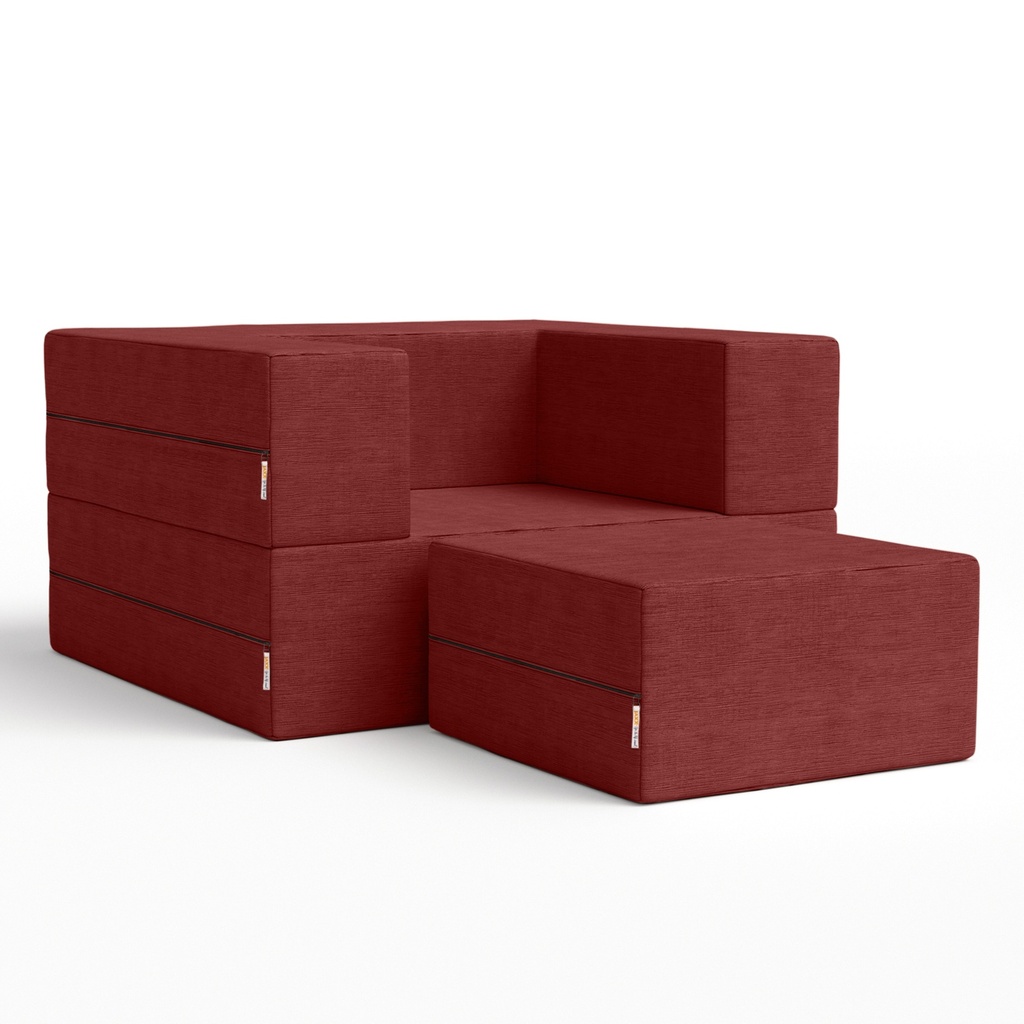 Zipline Convertible Sleeper Futon Chair & Ottoman 