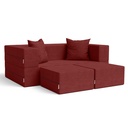 Zipline Convertible Textured Microvelvet Sleeper Loveseat & Ottoman