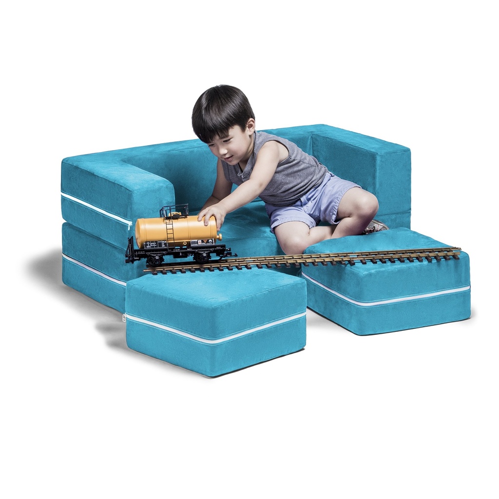Zipline Kids Modular Sofa & Ottomans/Fold Out Lounger