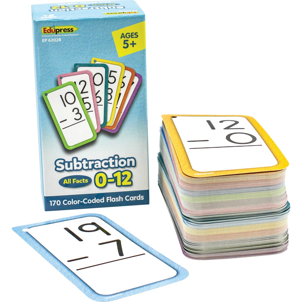 Edupress™ Subtraction Flash Cards - All Facts 0-12 — Math Flash Cards