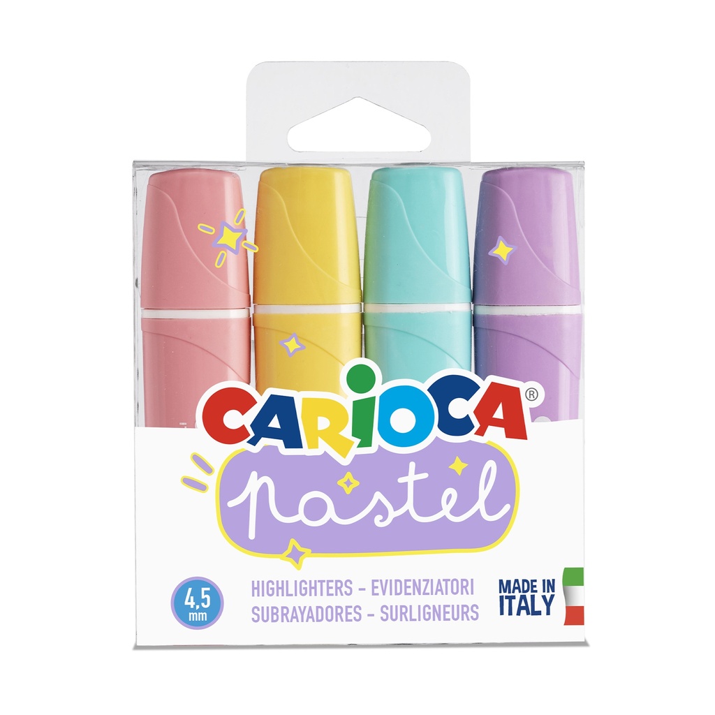 CARIOCA Memolight Pastel Washable Highlighters - 4 Pieces — Pastel Washable Highlighters
