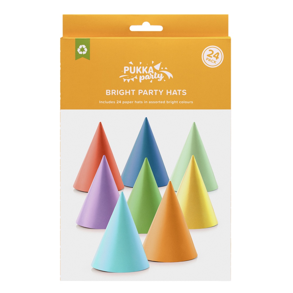 Pukka Pads Usa Corp® Bright Party Hats, 24 Pieces — Classroom Resource