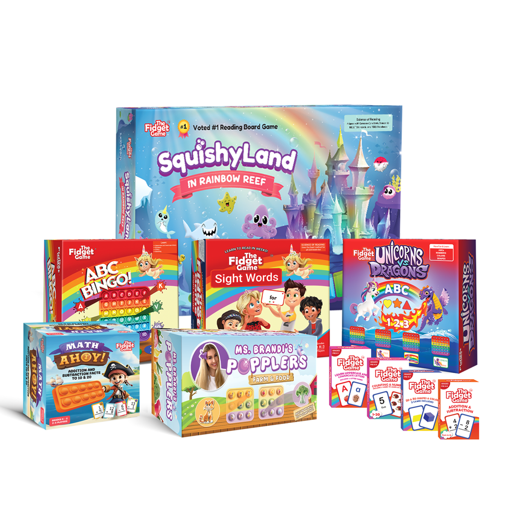The Fidget Game® Pre-K Shark Tank Learning Bundle — Hands-on early literacy and math play for Pre-K