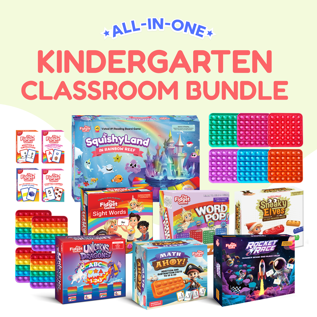 The Fidget Game® Kindergarten Classroom Bundle — Hands-on literacy and math stations for small-group learning in Kindergarten
