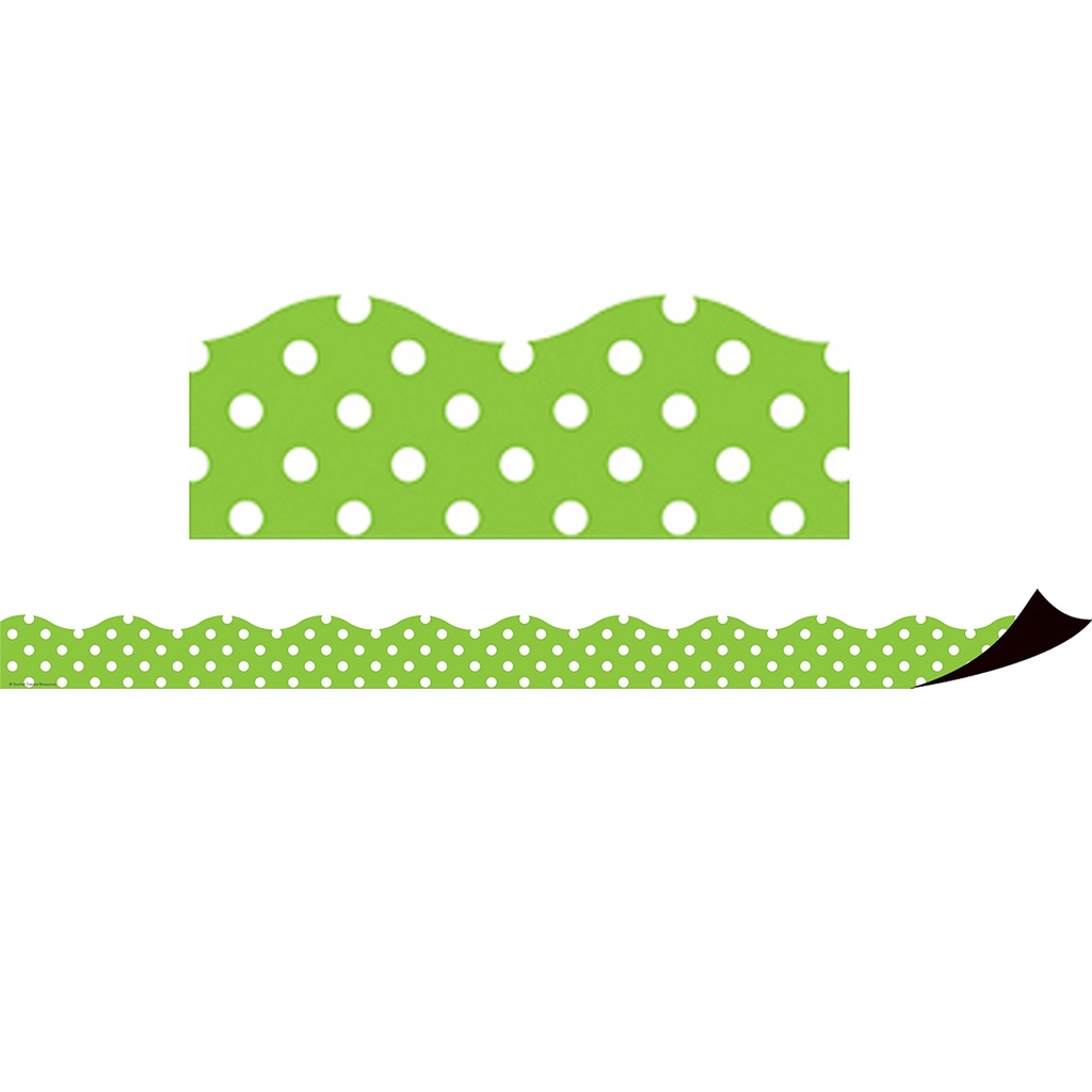 Lime Polka Dots Magnetic Border