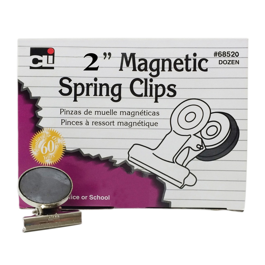 Charles Leonard® Magnetic Clips — 2" Width, Dozen