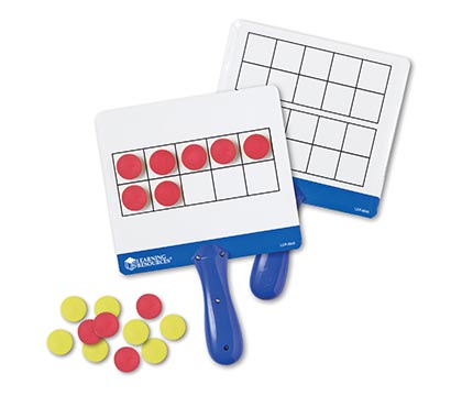 Learning Resources® Magnetic Ten‑Frame Answer Boards — Set of 4 with 100 counters