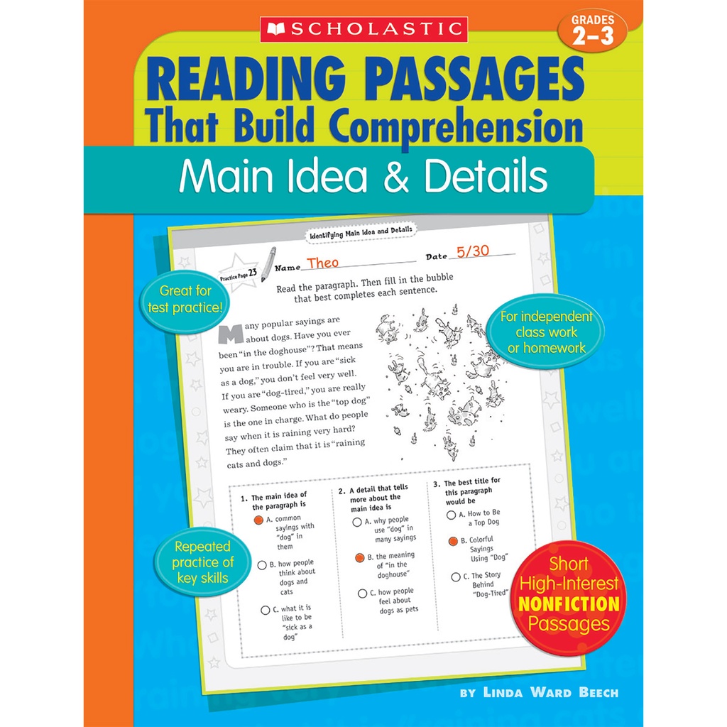 Scholastic® Reading Passages That Build Comprehension: Main Idea & Details — Short nonfiction passages for mastering main idea and details
