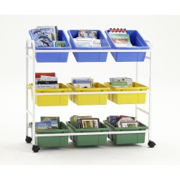 [BB0059 CPN] Leveled Reading Browser Cart with 9 Assorted Tubs