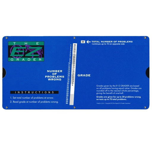 [7200 EZ] EZ Grader® Large Print — Royal Blue (Percent/Score Finder)