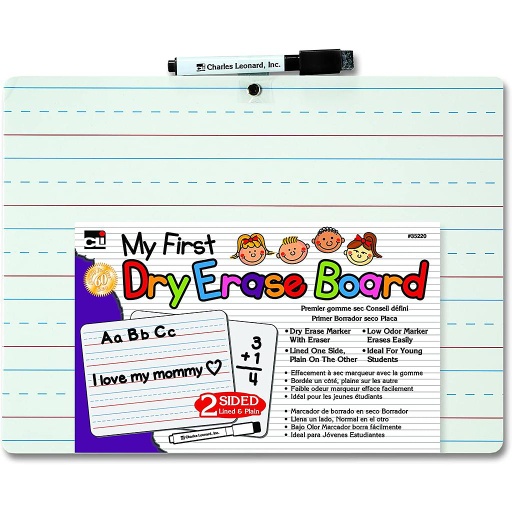 [35220ST CLI] Charles Leonard® “My First” 2‑Sided Dry Erase Lapboard Class Pack, 12 Boards with Markers/Erasers, 9" × 12"