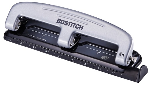[2101 BOS] Bostitch® EZ Squeeze™ Three‑Hole Punch (2101),9/32" holes, 12‑Sheet Capacity 