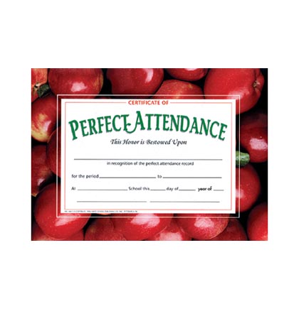 [VA513 H] 30ct Perfect Attendance Certificates