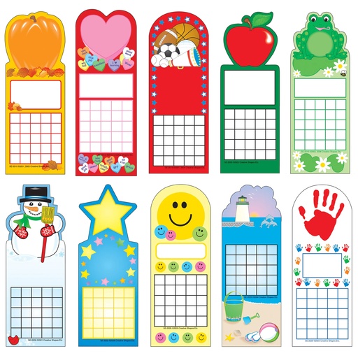 [4017 SE] Shapes Etc.® Teacher’s Favorite Personal Incentive Charts, Seasonal Pack