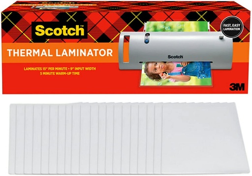 [TL902VP MMM] Thermal Laminator Value Pack, 9" W, with 20 Letter Size Pouches