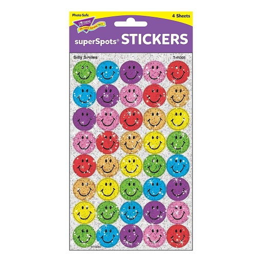 [46305 T] Trend® Silly Smiles superSpots® Stickers — Sparkle, 160/Pack