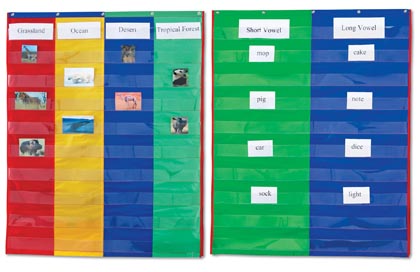[2382 LER] Two & Four Column Double‑Sided Pocket Chart, 30" W x 38" H
