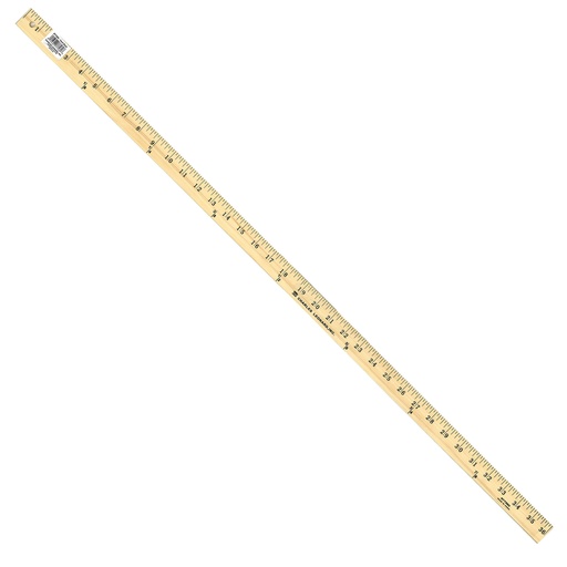 [77560 CLI] Charles Leonard® Wooden Yardstick — 36" Dual‑Scale Classroom Yardstick