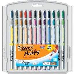 [GPMUP361AST BIC] 36ct Ultra Fine Bic Marking Permanent Markers