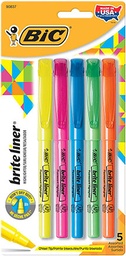 [BLP51WAST BIC] 5ct Assorted Color Bic Brite Liner Highlighters