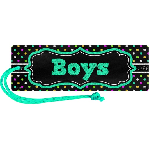 [77278 TCR] Teacher Created Resources® Chalkboard Brights Magnetic Boys Pass — 6¾" × 2¼"