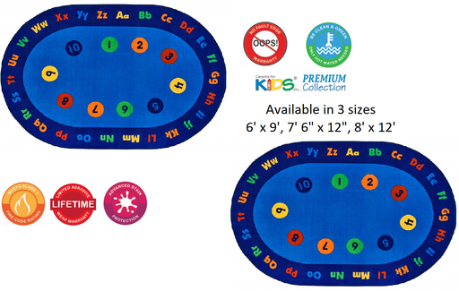 Circle Time Early Learning Oval Carpet