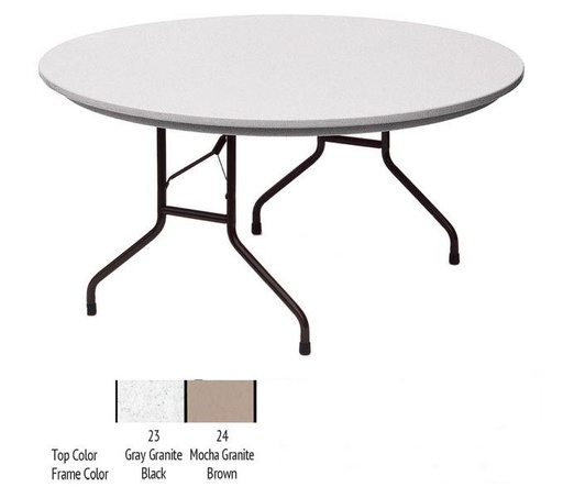 60in Blow Molded Round Folding Table
