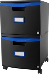 [61314U01C STX] 2 Drawer Mobile File Cabinet with Lock Black and Blue (61315U01C STX)